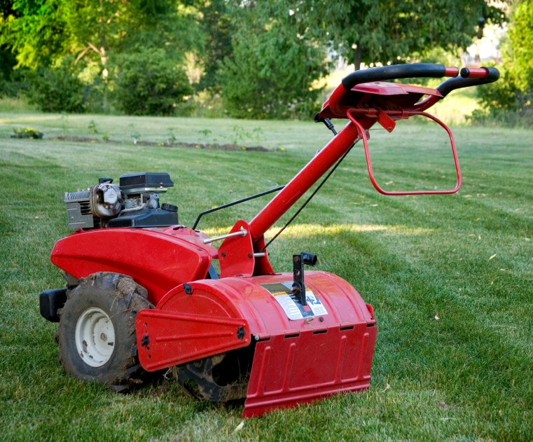 Best lawn tools - red tiller - Northside Tool Rental